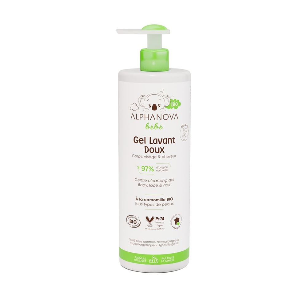 ALPHANOVA BB Gel Lavant Doux 2en1 Bio 400ml | Nettoyage &amp; Soin