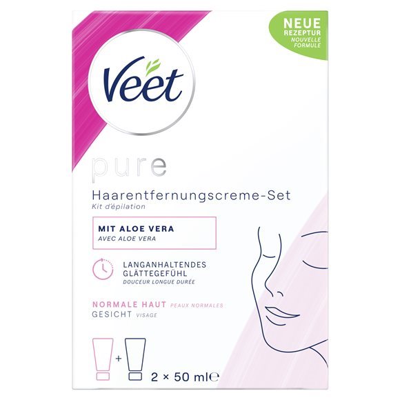 VEET Pure Kit Épilatoire Visage 2x50ml | Précision