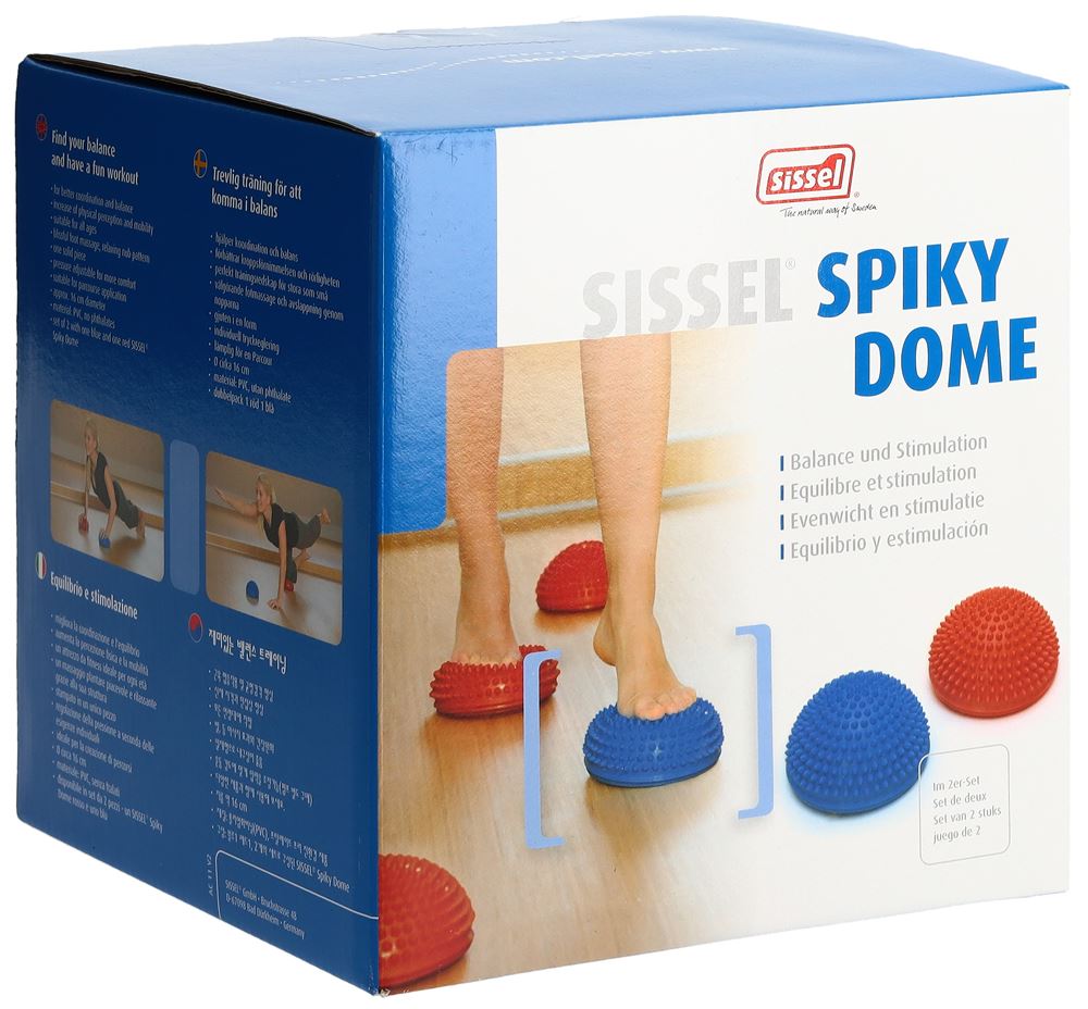 SISSEL Spiky Dome Coussin Massage 2 pièces | Rouge &amp; Bleu