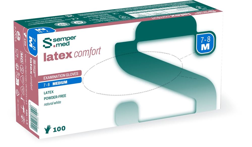 SEMPERMED latex comfort M Gants | 100 pièces