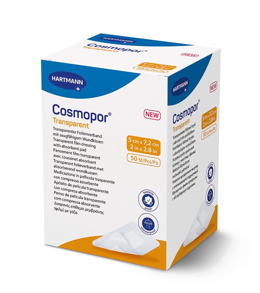 COSMOPOR Transparent Pansement 5x7.2cm | 50 pièces