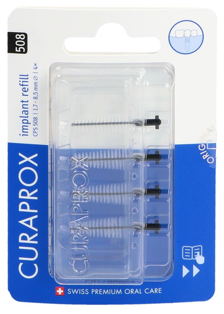 CURAPROX CPS 508 Implant Refill 4x Noir | Soin Implants