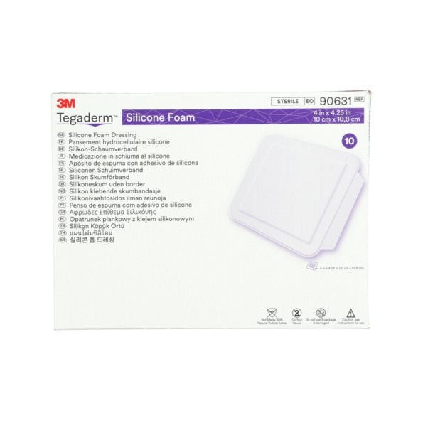 3M TEGADERM Silikon-Schaumverband 10x10.8cm | 10 pièces
