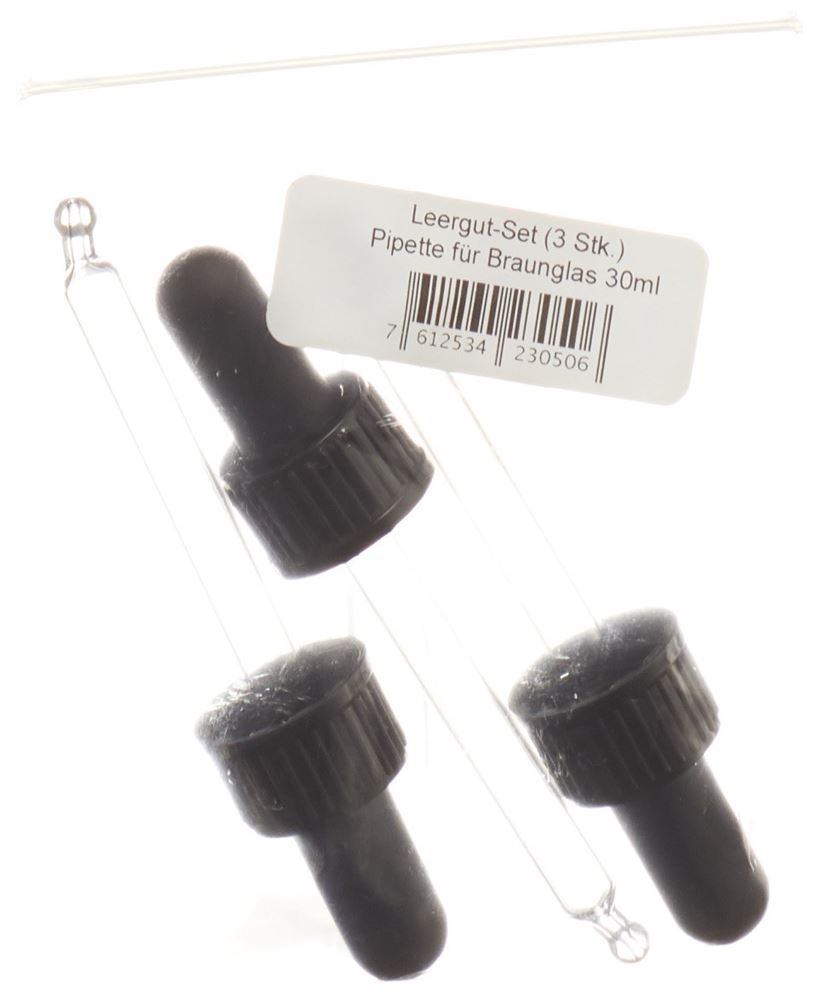 FARFALLA Set Pipette Verre Brun 3x30ml | Stockage Huile