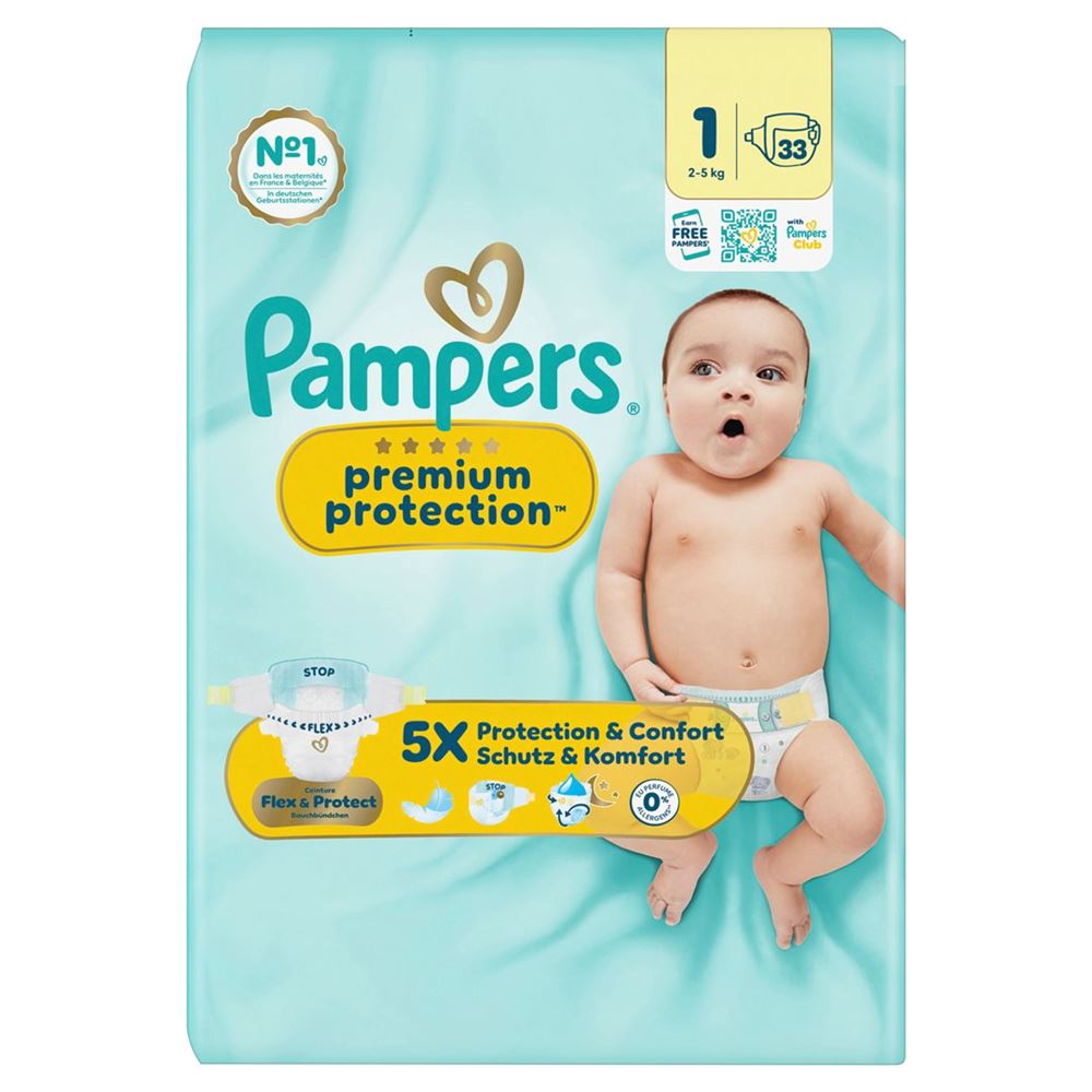 PAMPERS Prem Prot NB Gr1 Couches 33 pièces | Protection