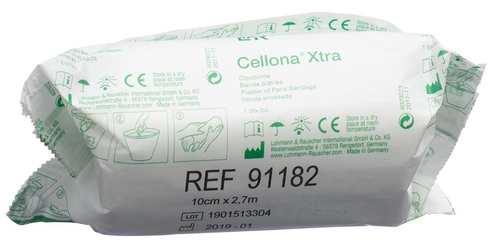 CELLONA Xtra Bandes plâtre 2.75mx10cm Blanc 60 pièces | Maintien