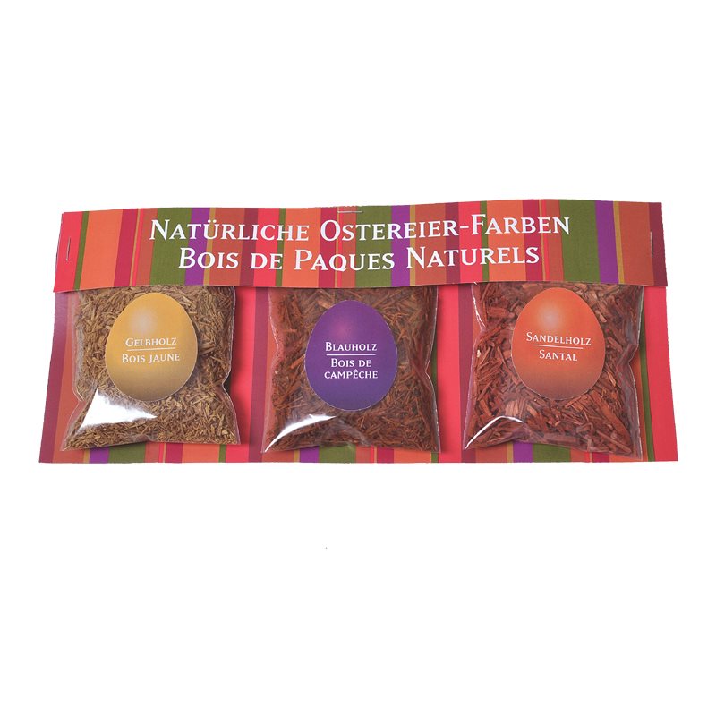 HERBORISTERIA Osterhölzer Set Sandel Gelb Blau | Déco Pâques