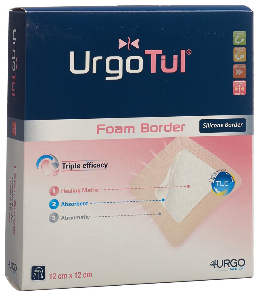 URGOTUL Foam Border Pansement 12x12cm | 10 pièces