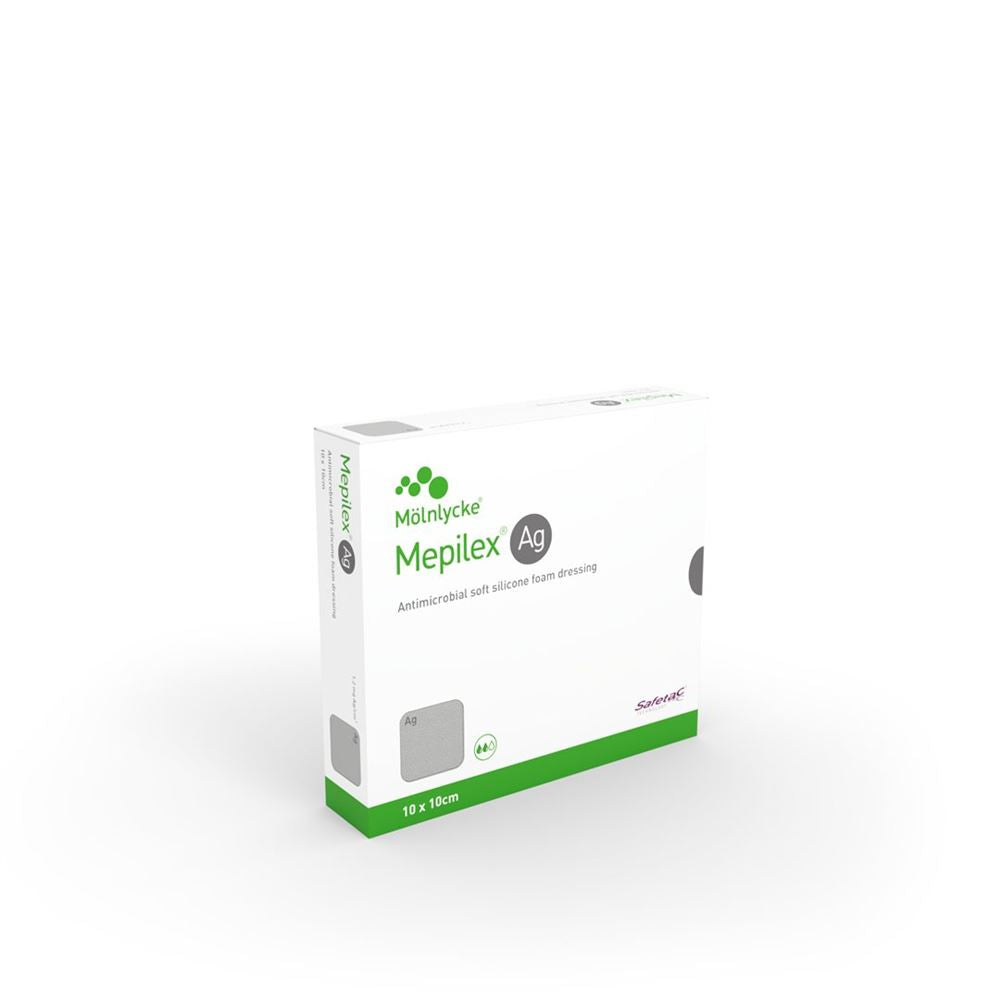 MEPILEX Ag Pansement Hydrocellulaire Safetac 10x10cm | 5 pièces