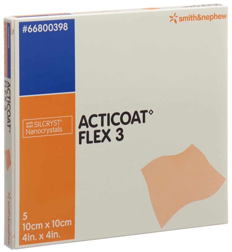 ACTICOAT FLEX 3 Pansement 10x10cm 5 pièces | Cicatrisation