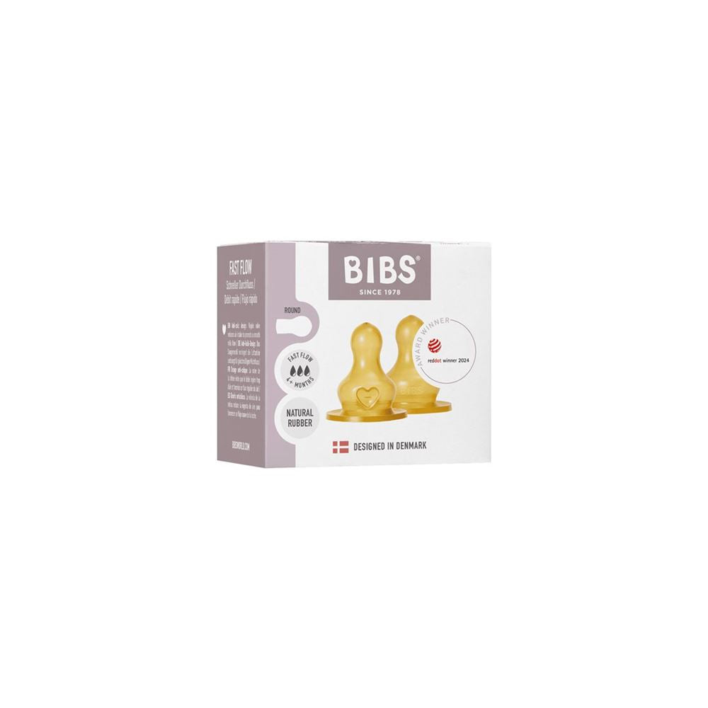 BIBS Tétine Latex Débit Rapide 2 pièces | Biberon