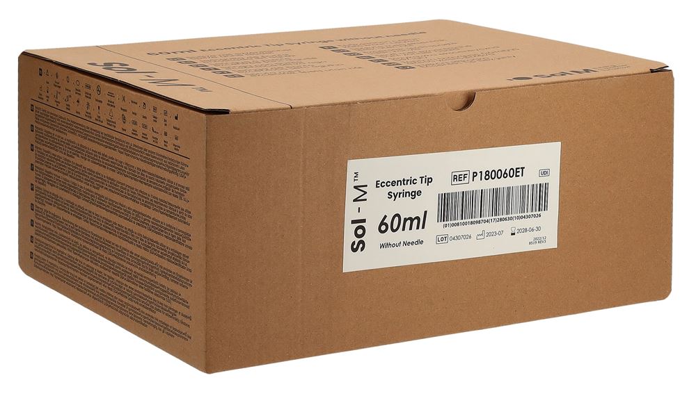 SOL-M Seringue EccentricTip 60ml | 30 pièces