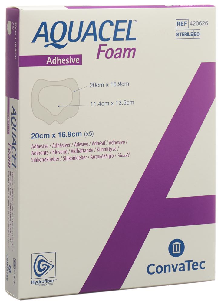 AQUACEL FOAM Adhésif 20x16.9cm Sakral 5 pièces | Pansement