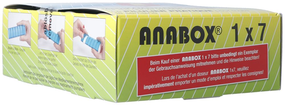 ANABOX Medidispenser 1x7 Tür Pilulier | 12 Pièces