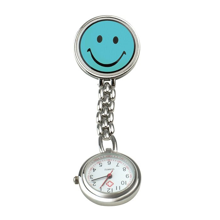 SUNDO Montre Infirmière Smiley 9cm Bleu Clair | Clip
