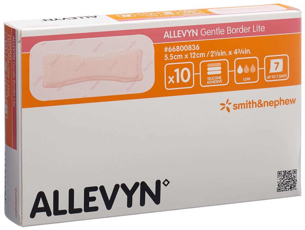ALLEVYN GB Lite Pansement 5.5x12cm 10 pièces | Légèreté