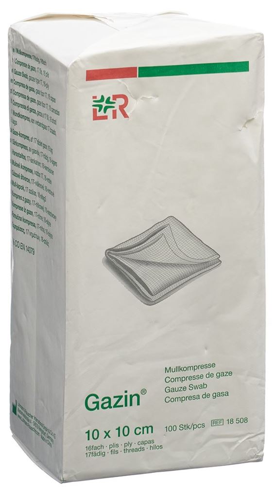 GAZIN Mullkompressen 10x10cm 16f RK 100 pièces | Soins Médicaux
