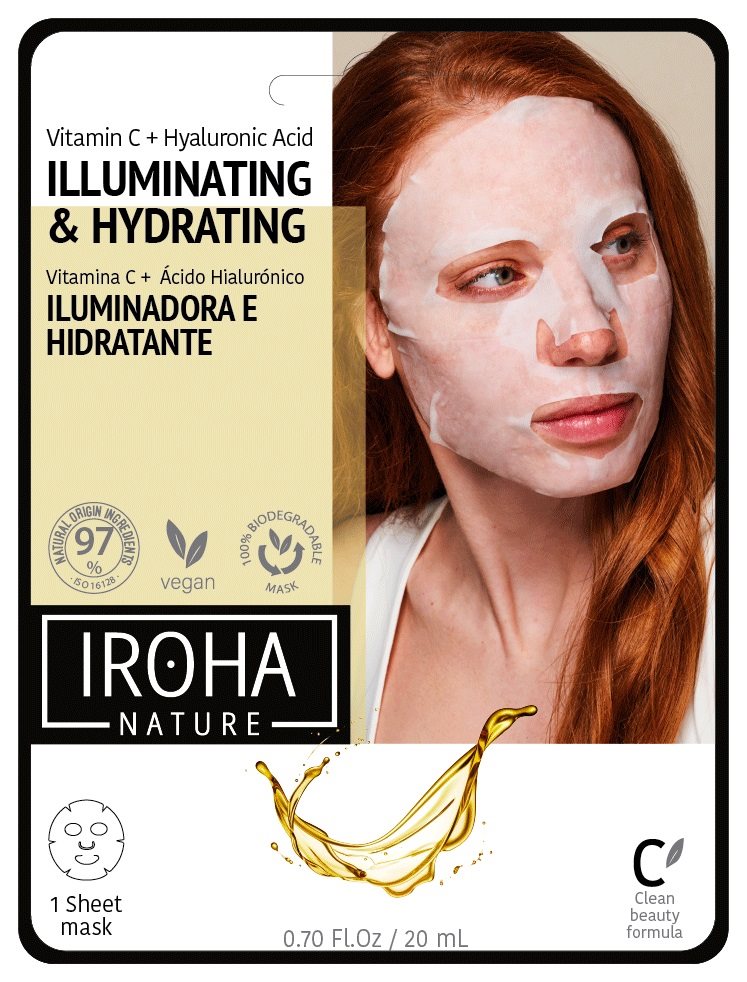 IROHA Tissue Mask Vit C/Hyalur | Éclat &amp; Hydratation