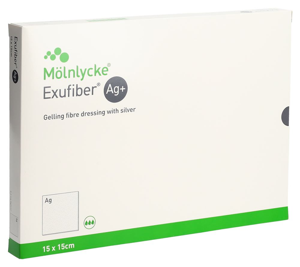 EXUFIBER Ag+ Pansement 15x15cm | 10 pièces