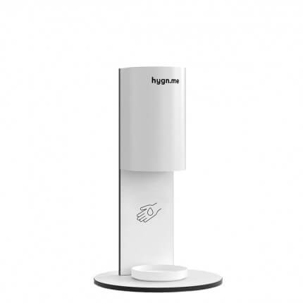 Station de désinfectant hygn.me 3 en 1 pour bureau, design élégant