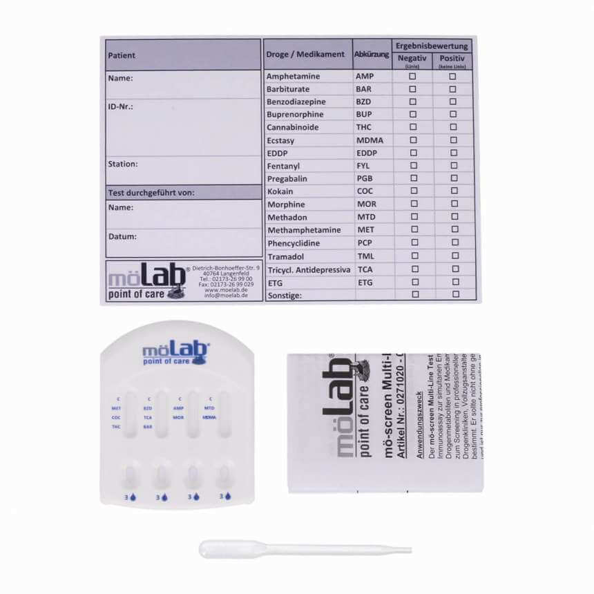 Test urinaire de dépistage anti-drogue Multi-Line de möLab