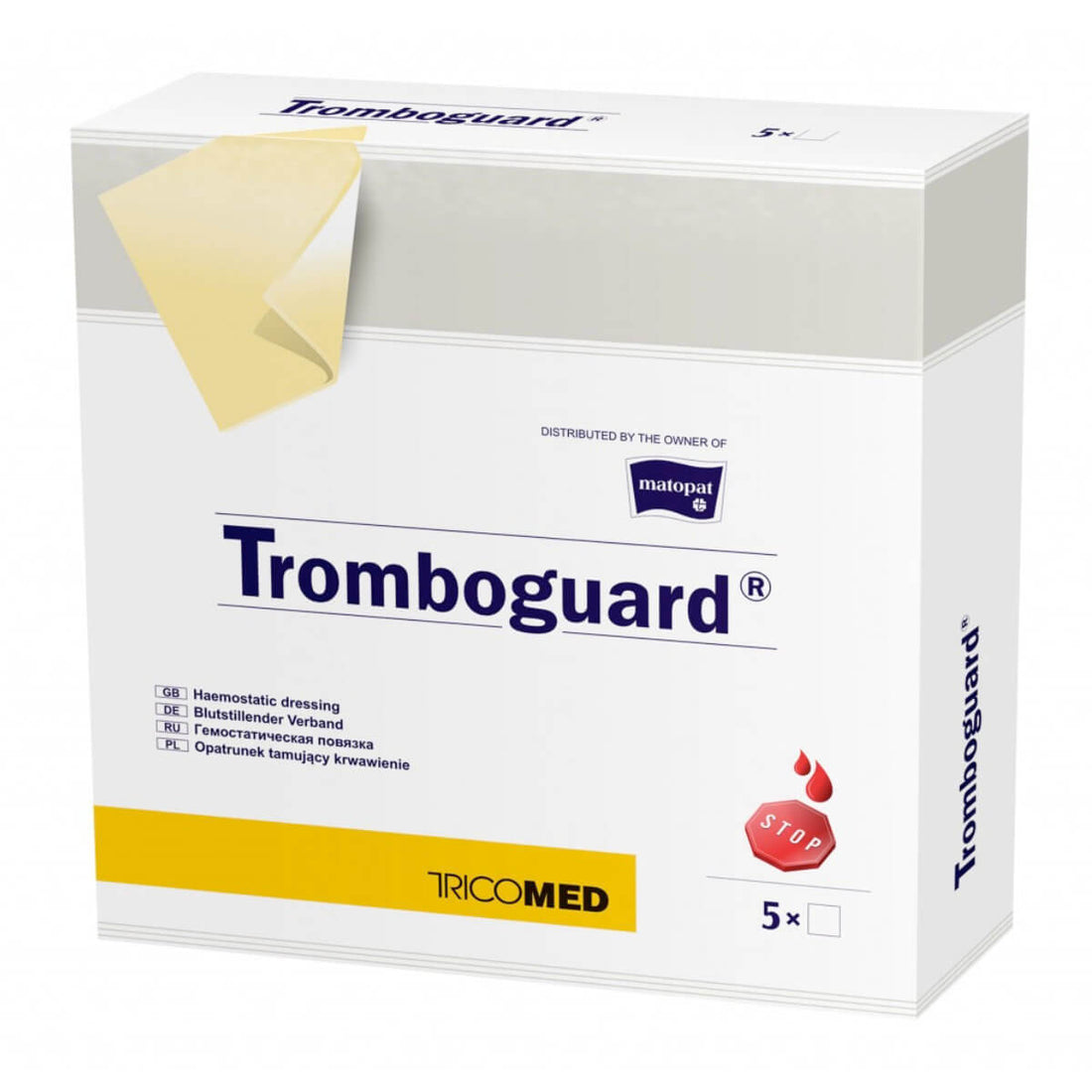 Pansement Hémostatique Matopat Tromboguard - Soins Rapides des Plaies