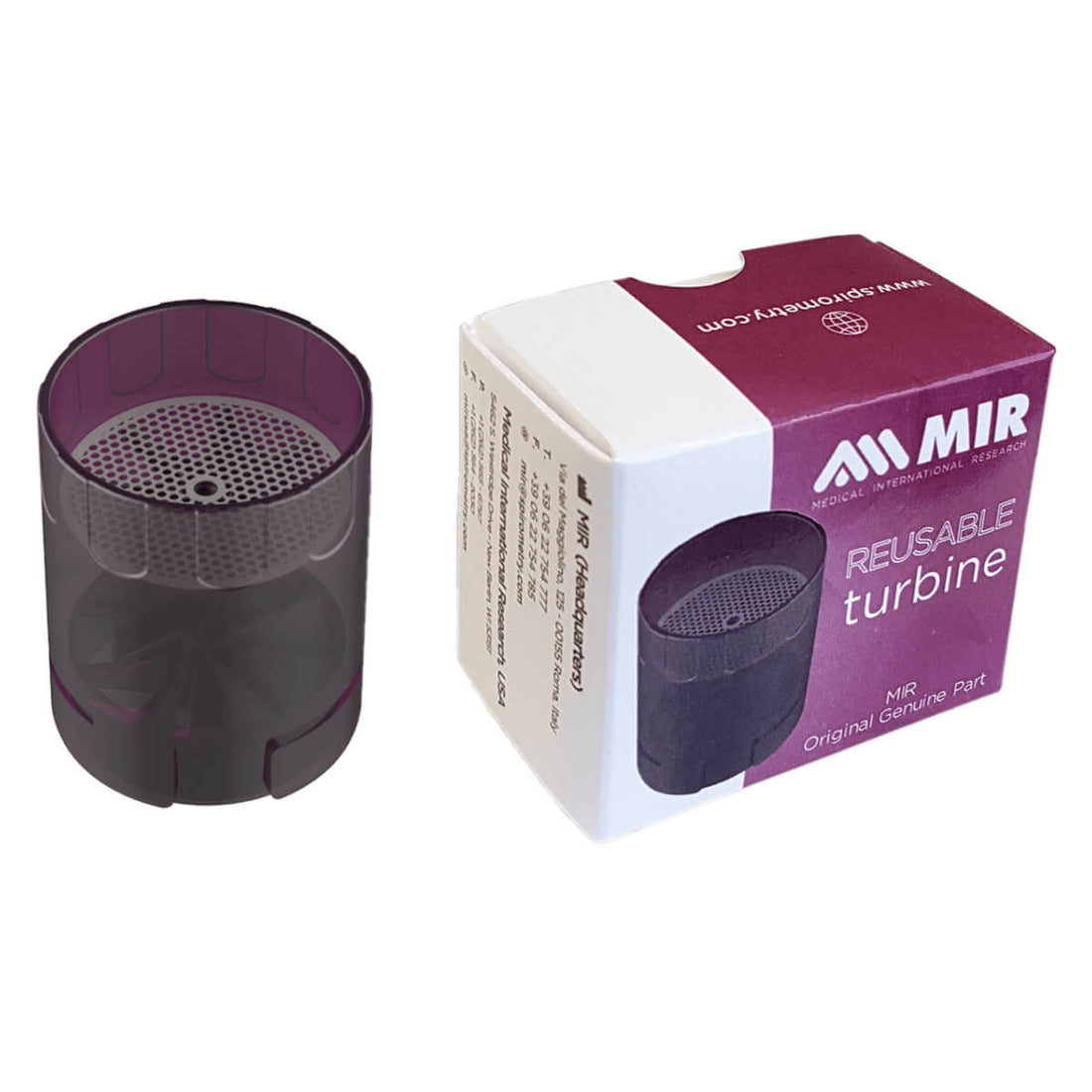 Turbine à usage multiple violette pour spiromètre MIR avec capteur de volume