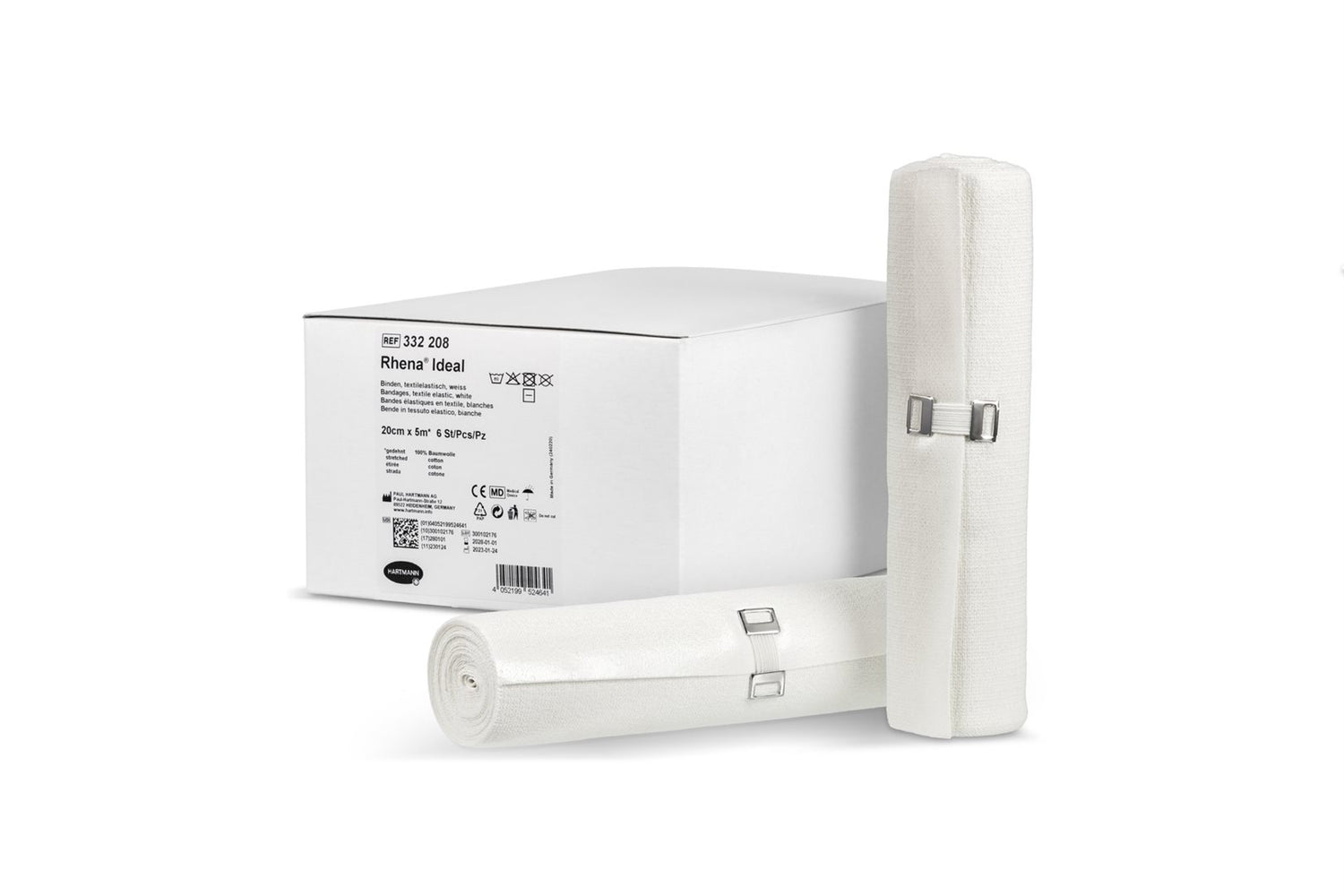 RHENA Ideal Bande Élastique 20cm x 5m Blanc 6 Pièces | Confort &amp; Maintien