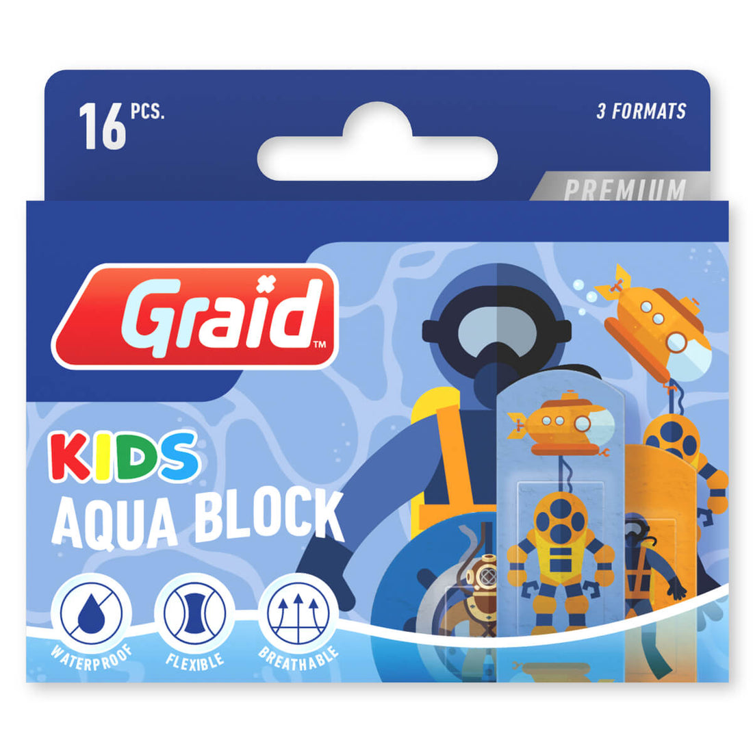 Pansements Aqua Block Kids Premium - Bandages Étanches et Respirants