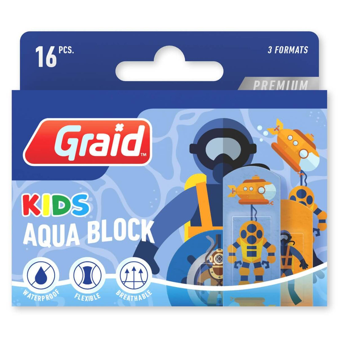 Pansements Aqua Block Kids Premium - Bandages Étanches et Respirants