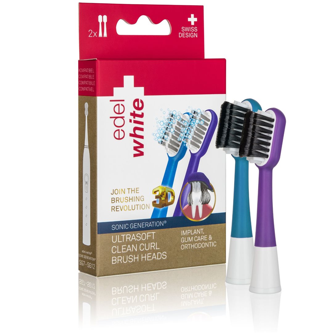 EDEL+WHITE CleanCurl Brosse Sonic Airbag 2 Têtes | Nettoyage Profond