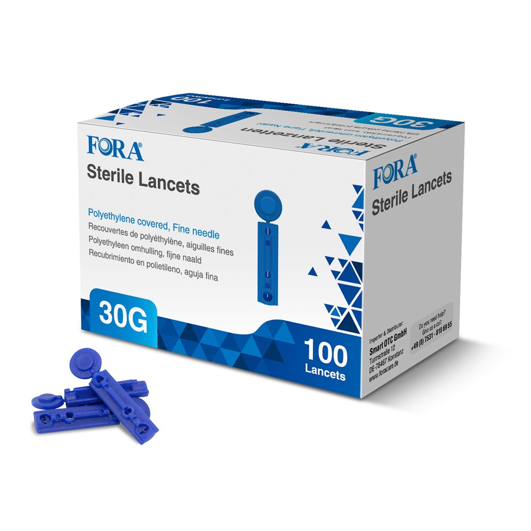 FORA Lancettes 30G Stériles 100 pièces | Diabète