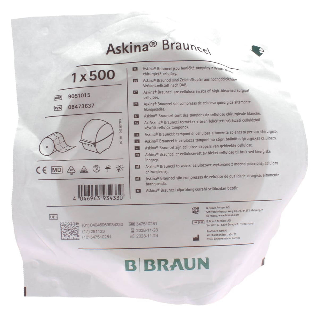 Compresses de Cellulose B. Braun Askina Brauncel - Absorbant et Durable
