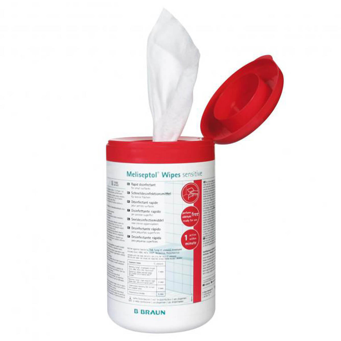 Lingettes désinfectantes B. Braun Meliseptol pour surfaces sensibles