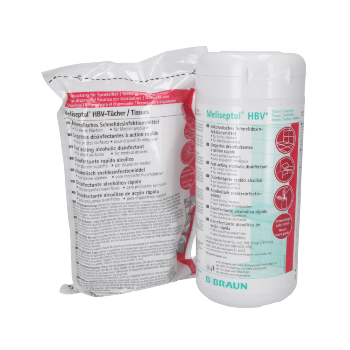 Lingettes désinfectantes Meliseptol HBV B. Braun pour surfaces