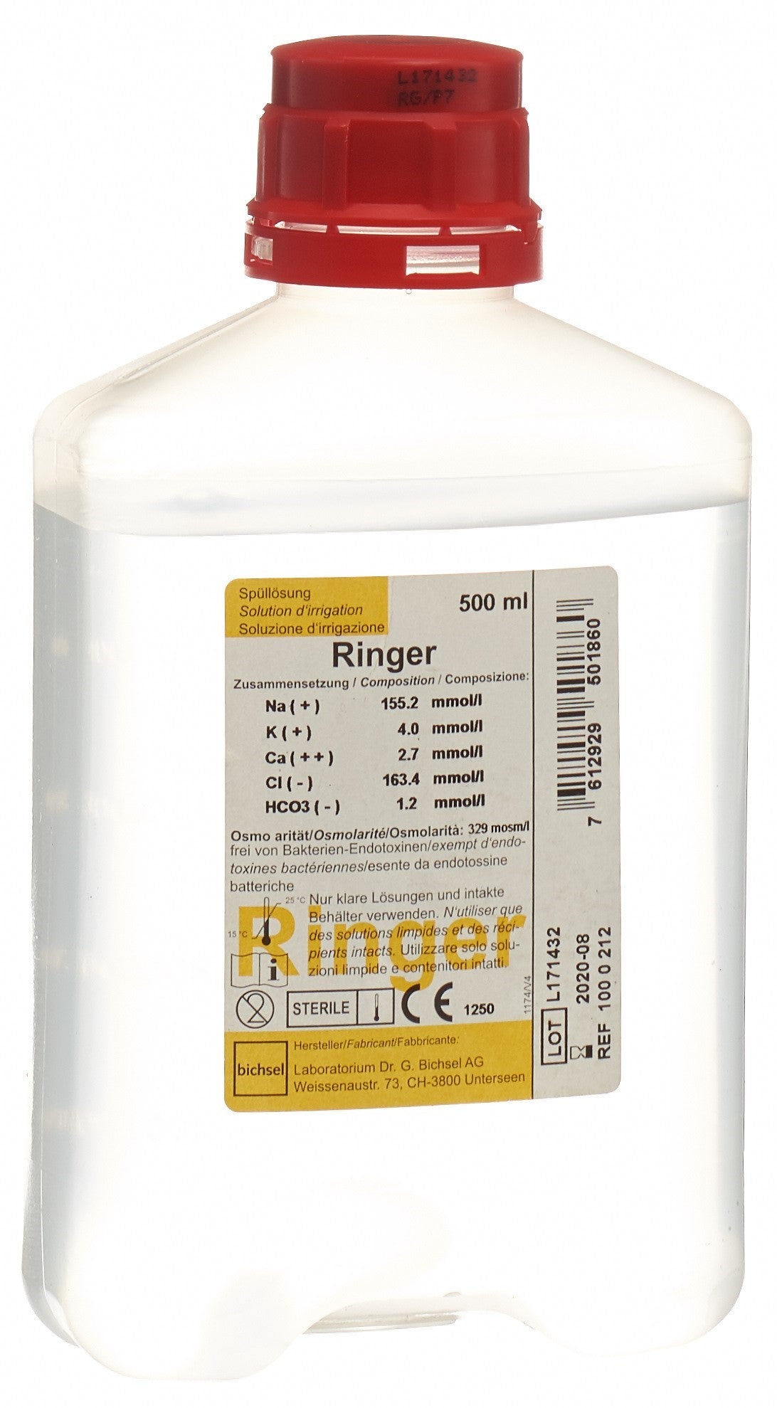 RINGER BICHSEL Solution de Rinçage 500 ml Flacon Plastique