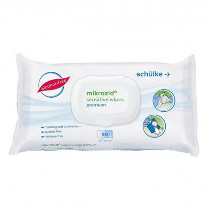 Lingettes Désinfectantes Mikrozid Sensitives de Schülke - 50 Unités
