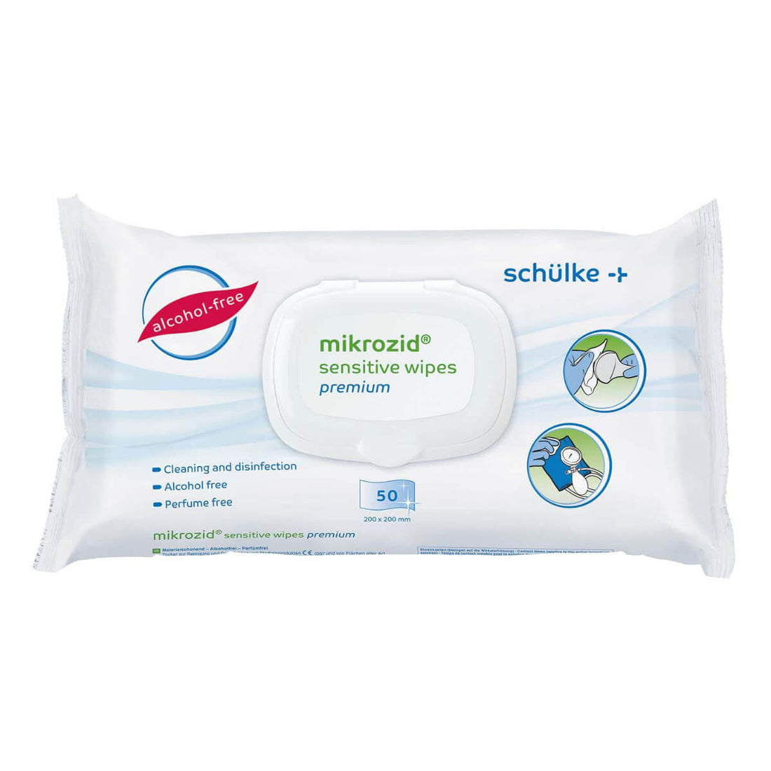 Lingettes désinfectantes Mikrozid Sensitive de Schülke - Paquet de 50