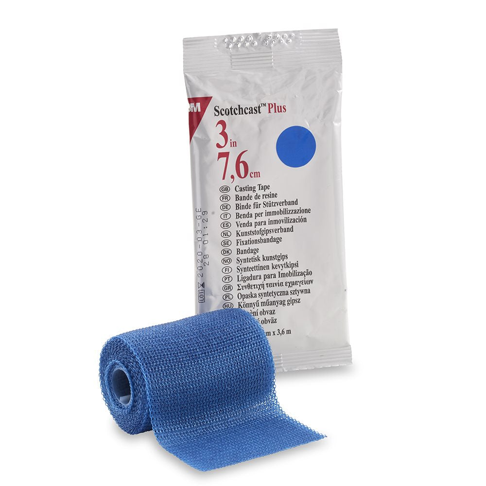 3M Scotchcast Plus Attelle 7.6cmx3.65m Bleu | 10 pièces