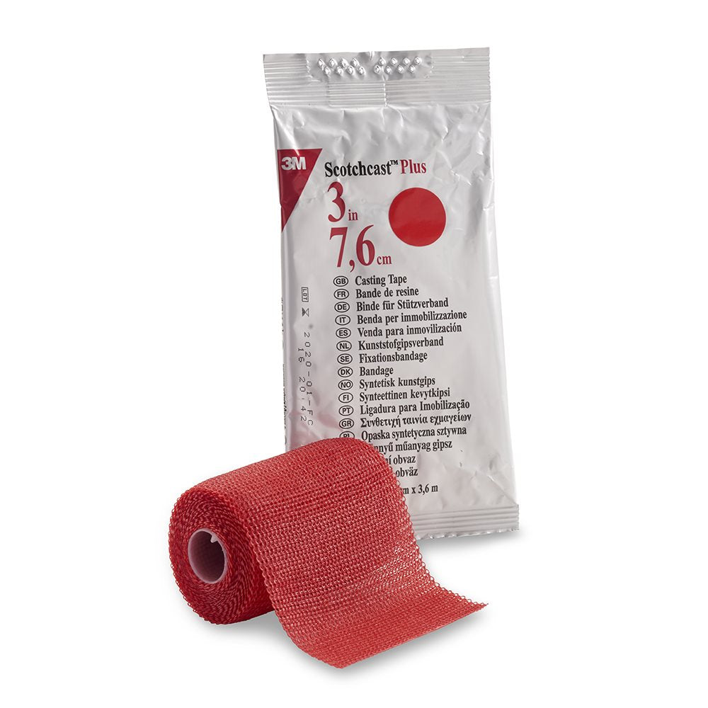 3M Scotchcast Plus Attelle 7.5cmx3.65m Rouge | 10 pièces