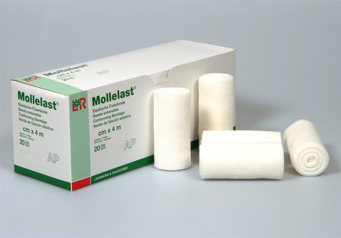 MOLLELAST Fixierbinde 12cmx4m Blanc 20 pièces | Maintien