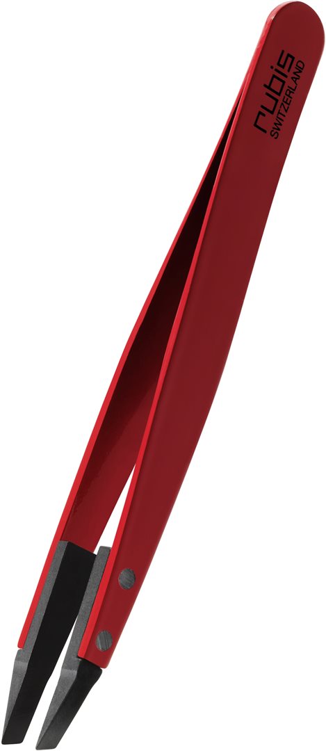 RUBIS Pinzette Techno Polymer schräg Rouge | Performance
