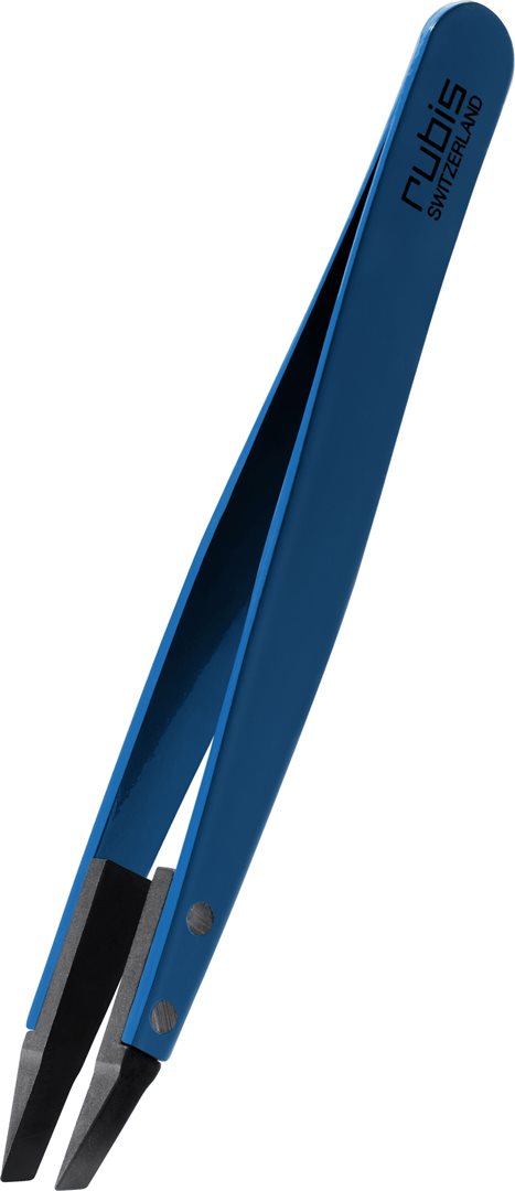 RUBIS Pinzette Techno Polymer schräg Bleu | Technique