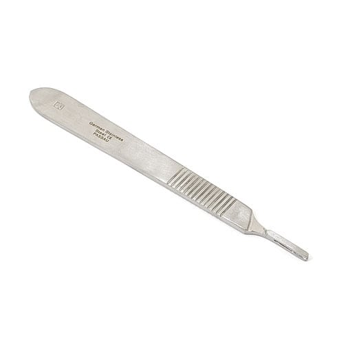 Manche de bistouri en métal n°3 pour lames jetables, acier de qualité