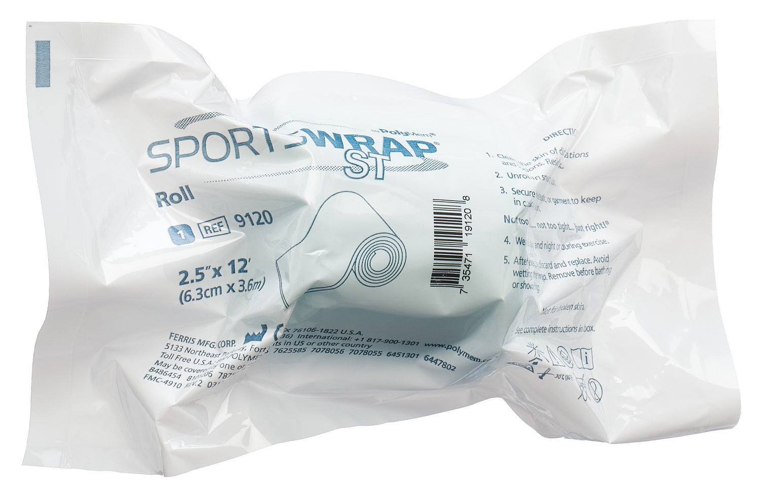 POLYMEM SportsWrap ST Rouleau 6.3cmx3.6m | 10 pièces