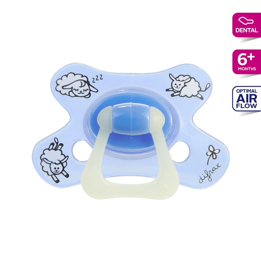 DIFRAX Nuggi Dental 6+M Night Silicone Sucette | Bébé