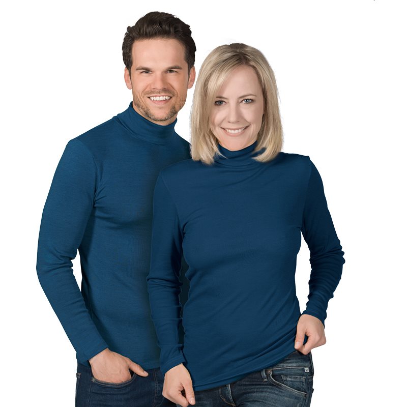 EUSANA Sport Haut Manches Longues Col Roulé S Marine | Unisexe