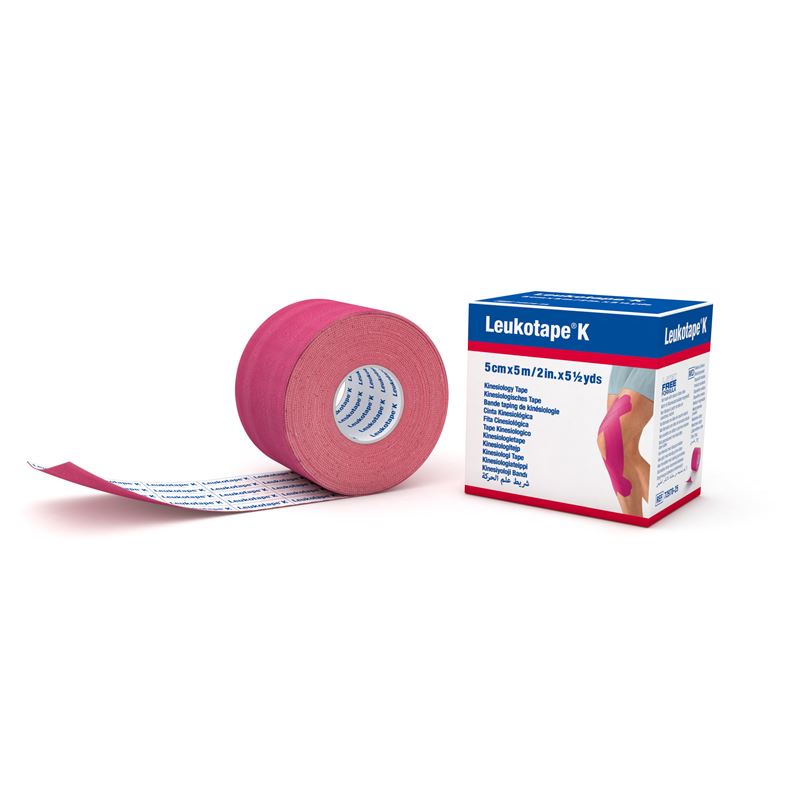 LEUKOTAPE K Kinesiologi Tape 5mx5cm Rose 5 Pièces | Soutien