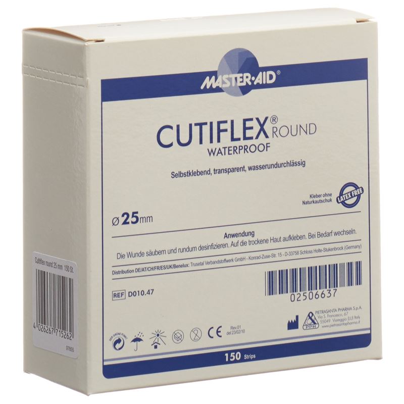 CUTIFLEX Pansement Rond Transparent 25mm Boîte 150 Pièces | Soin Cicatrice