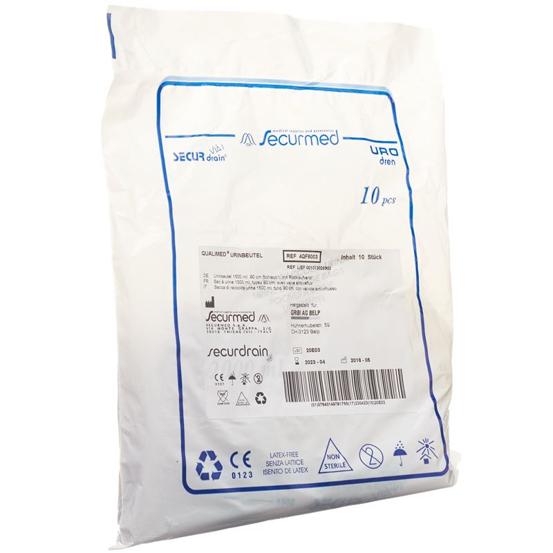 QUALIMED Urinbeutel 1.5l 90cm | Avec robinet 250 pièces